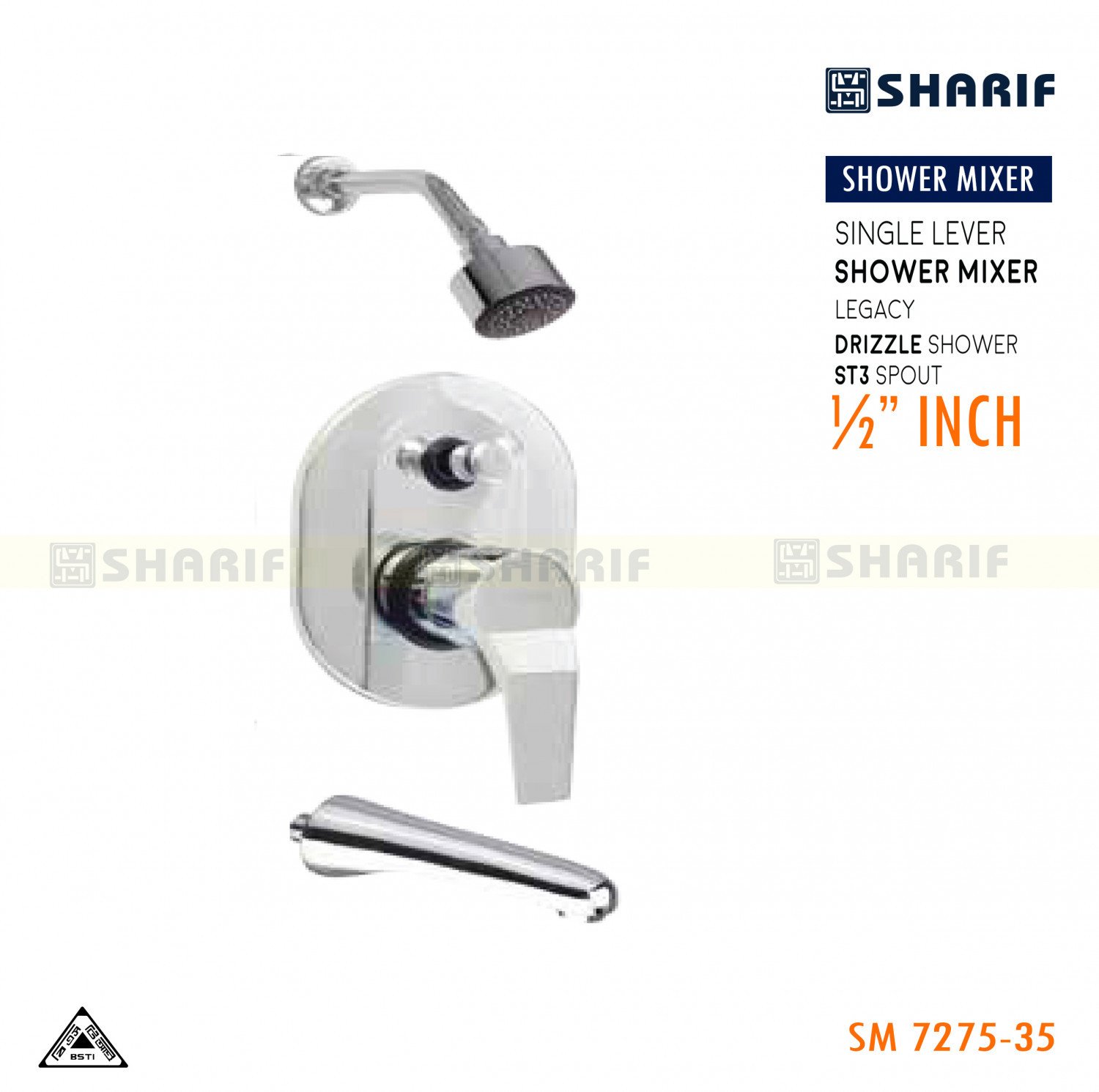 ½”  SHOWER MIXER FULL SET SHARIF-LEGACY-7275-35