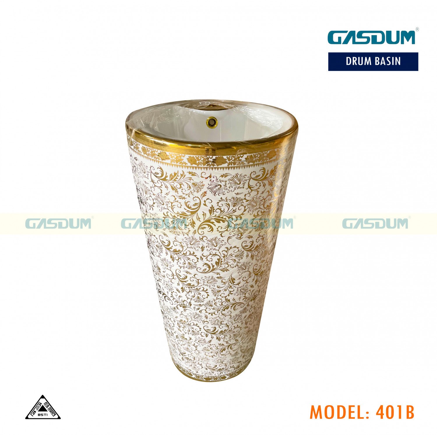 NEW ARRIVAL SUPREME GOLD DECORATIVE DRUM BASIN G401B