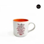 Ceramic Coffee Mug Teaching Is a Work of Heart Orange Color - TE158