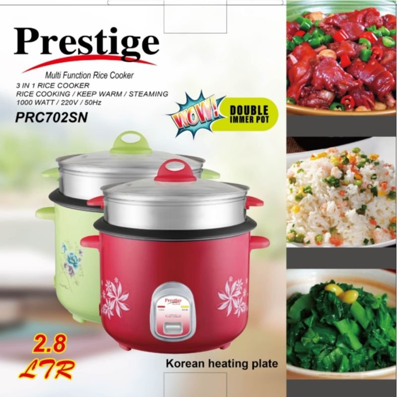 Prestige Rice Cooker 2.8L Red Double inner pot