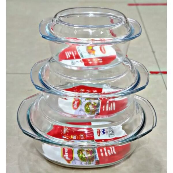 Oven Proof Glass Serving Dish - Transparent 3pc Oven Use And Serving Dish And Bakeware. Oven Proof Glass Serving Dish - Transparent 6 Pcs Set