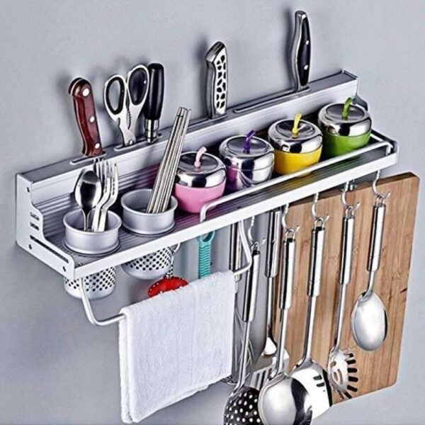 Wall Mounted Kitchen Storage - Silver