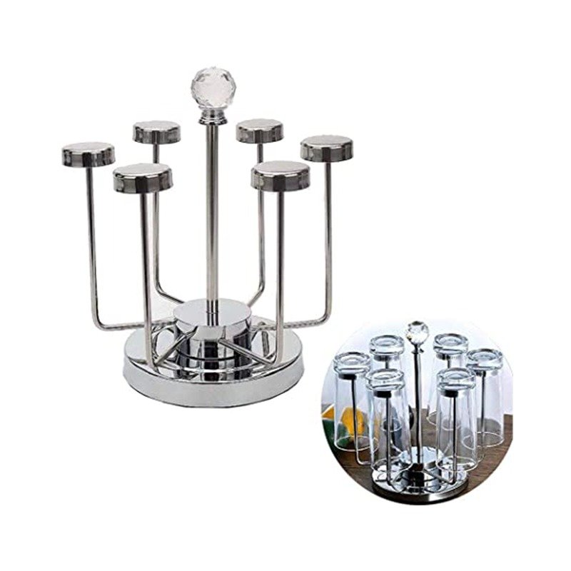 Stainless Steel Glass Holder Luxury Glass Cup Mug Rack Holder Drying Hanger for Kitchen