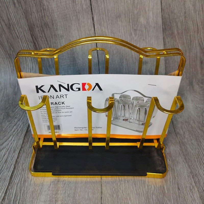 Golden 6pc Glass stand