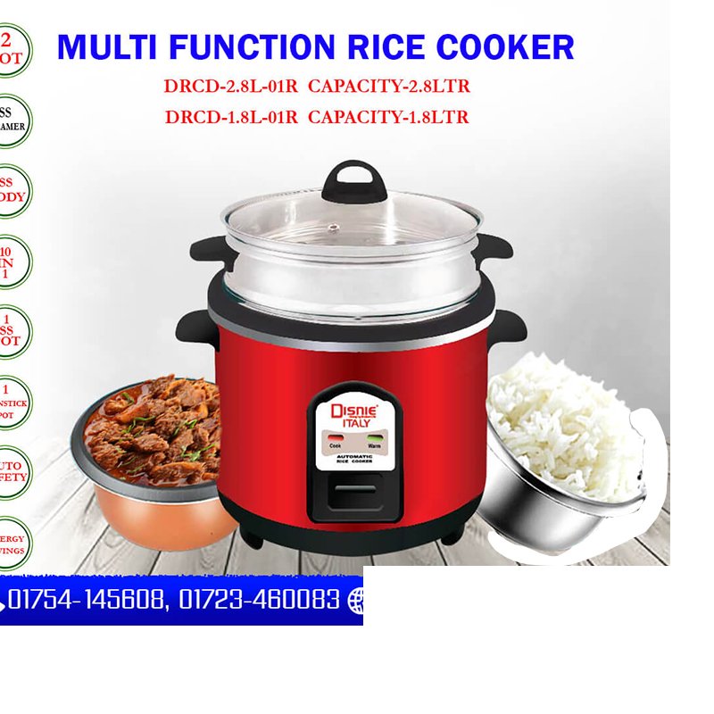 Disnie Automatic Multifunction Double Pot Rice Cooker- 2.8 Ltr – DRCD-2.8L-01R