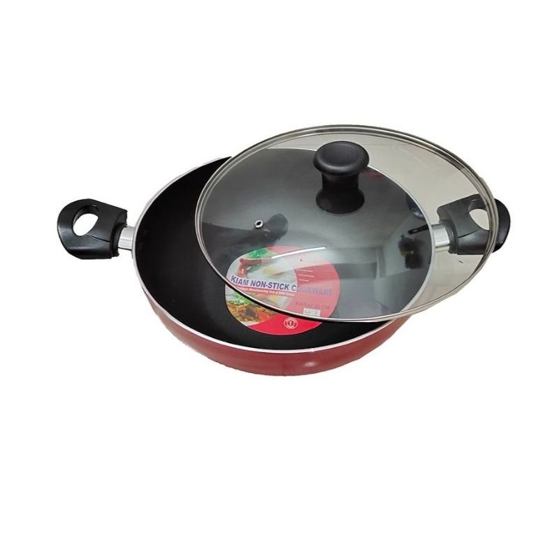 KIAM Non Stick Korai With Glass Lid 28CM