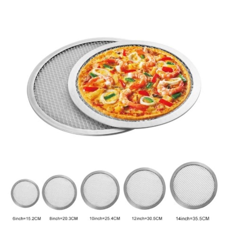 Aluminum Pizza Screen mesh Baking Tray Net Pizza Pan Bakeware Kitchen Tools Non-stick Pizza Mold 6  8 10 12 14 Inch