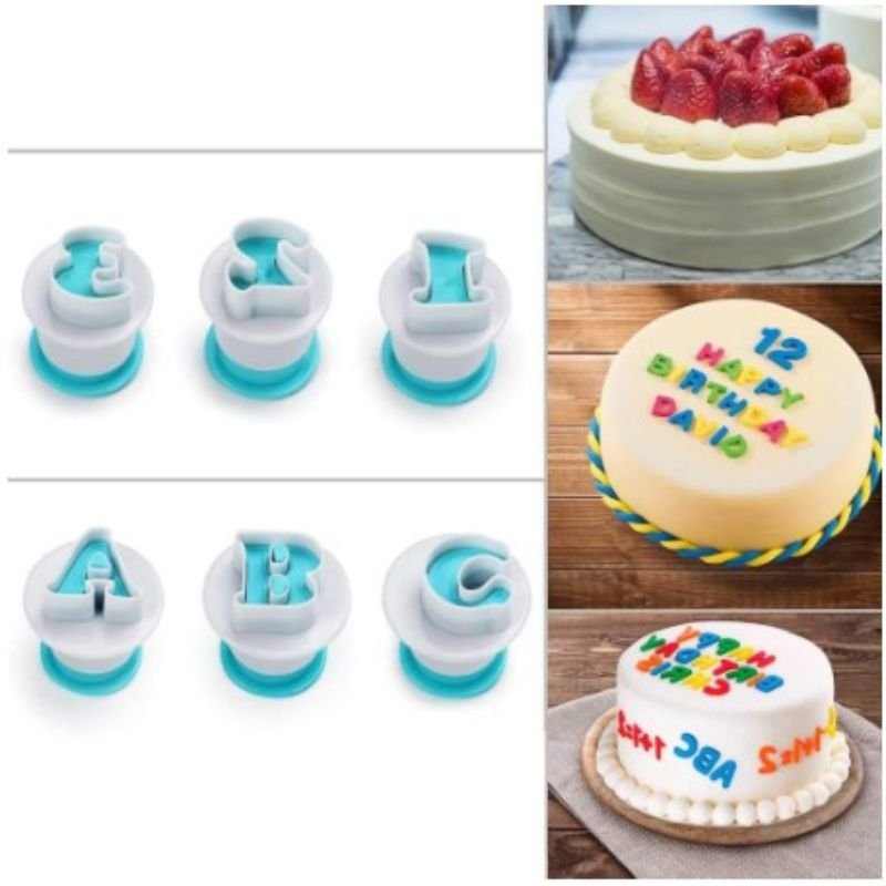 1 set of alphabet numbers cookie cutter set food grade plastic capital letters fondant cake mold