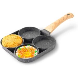 4 Grid Nonstick Egg Frying Pan 2 in 1 Divided Frying Grill Pan Pancake Omelette Pan Maifan Stone