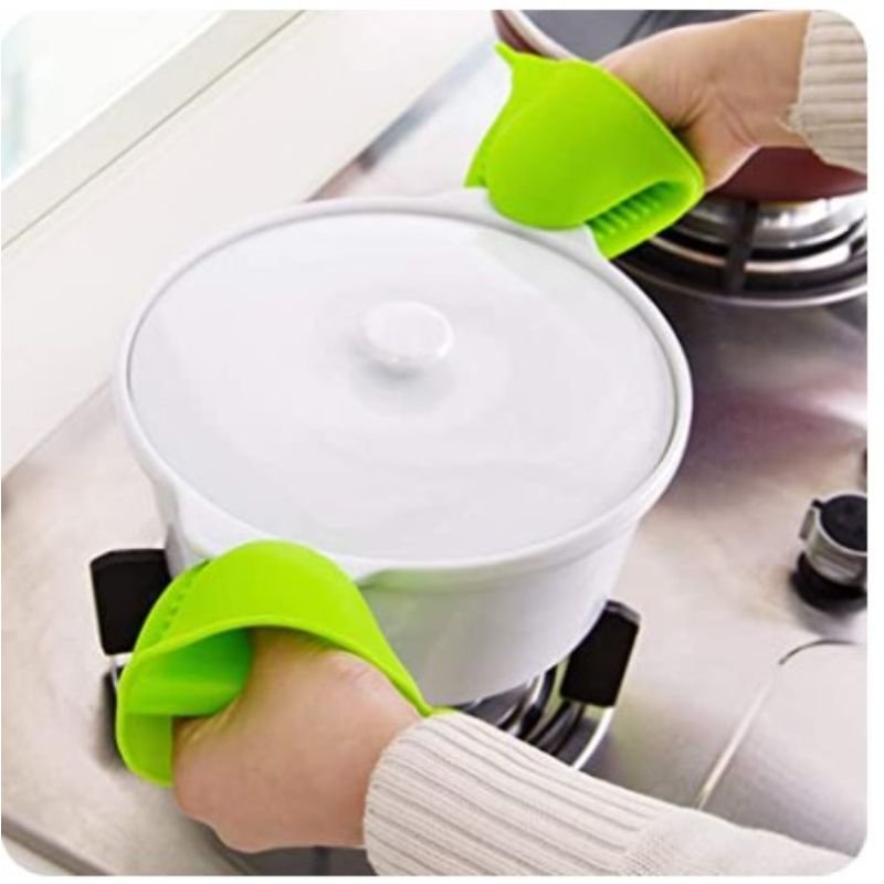 2ps Silicone Gloves Pinch Non Slip Oven Mitt Heat Resistant Pot Holder Hot Baking