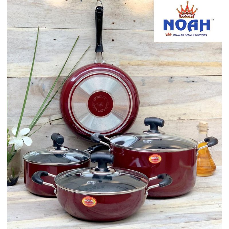 NOAH Nonstick Cookware Full Set – Maroon