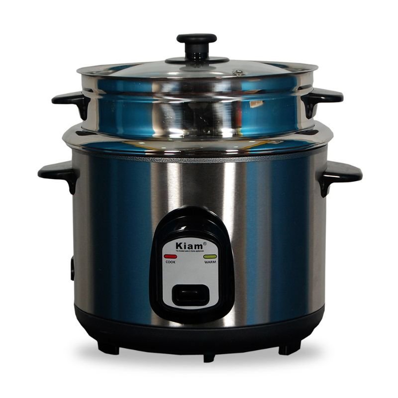 Rice Cooker & Curry Cooker 1.8L Single steel pan SS Body with Glass Lid