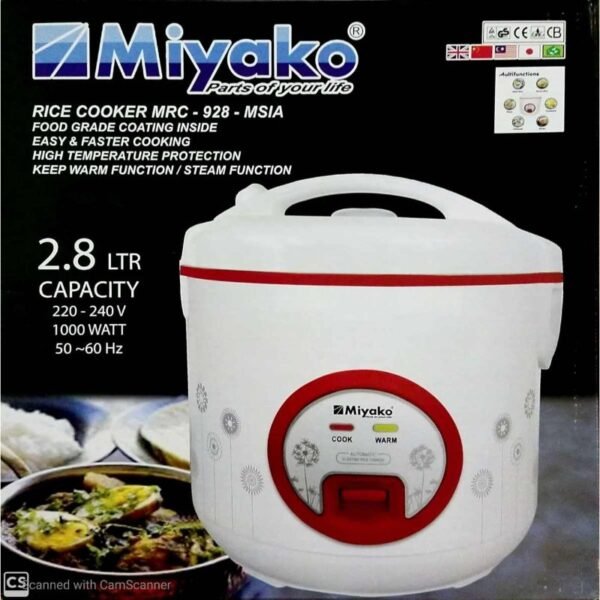Miyako Food Warmer Rice Cooker 2.8 LTR ,MRC-928