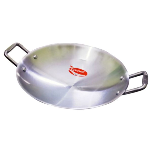 Alusafe Aluminium Flat karhai without lid 27 cm ( 300 G appx) ASFK-2302