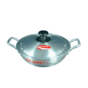 Alusafe Aluminium Karhai with lid 24 cm ( 750 G appx) ASKL-2103