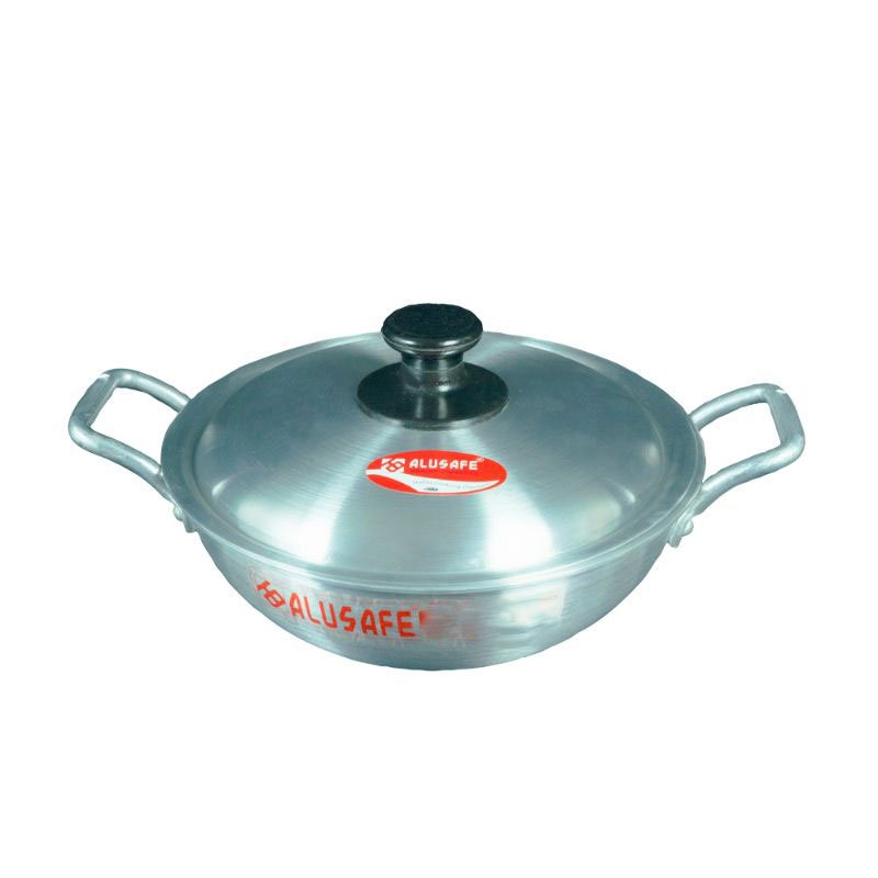 Alusafe Aluminium Karhai with lid 22 cm ( 500 G appx) ASKL-2104