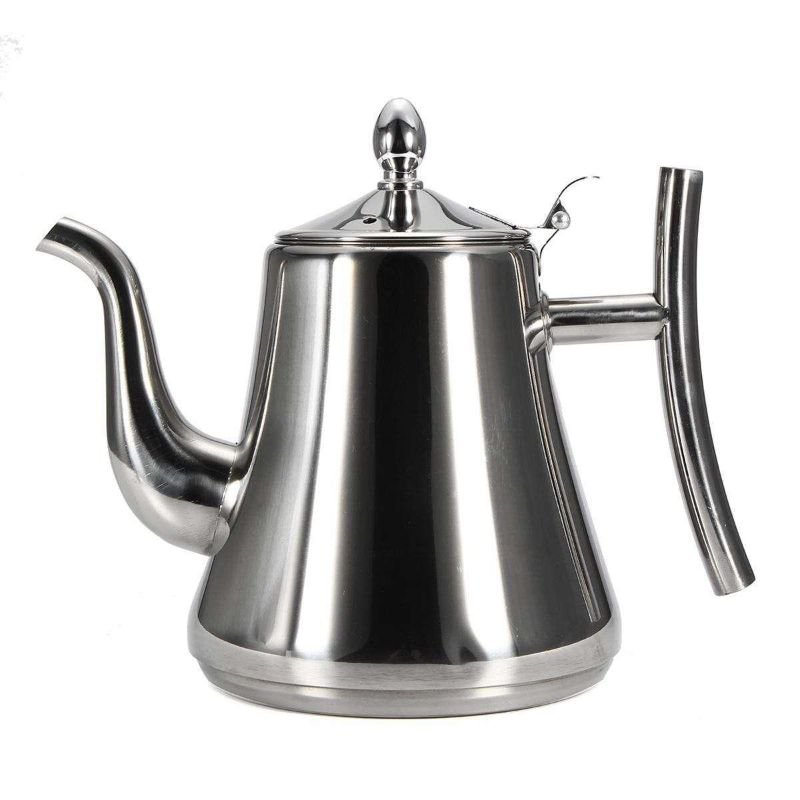 1L Stainless Steel TeaPot Coffee Tea Pot Water Kettle With Strainer Infuser Filter