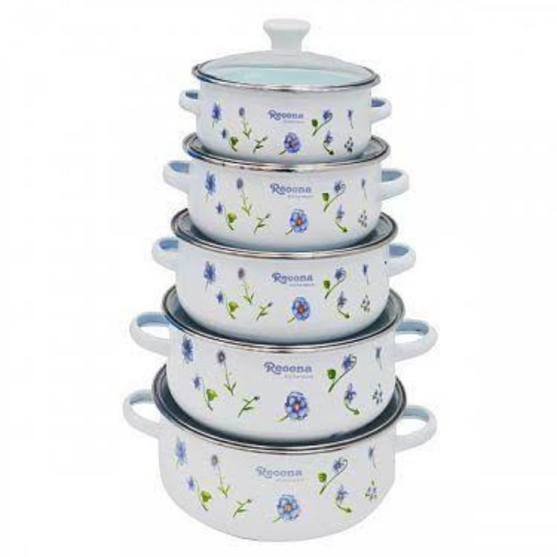 REOONA 5pcs enamel casserole pot set ( 3.8KG