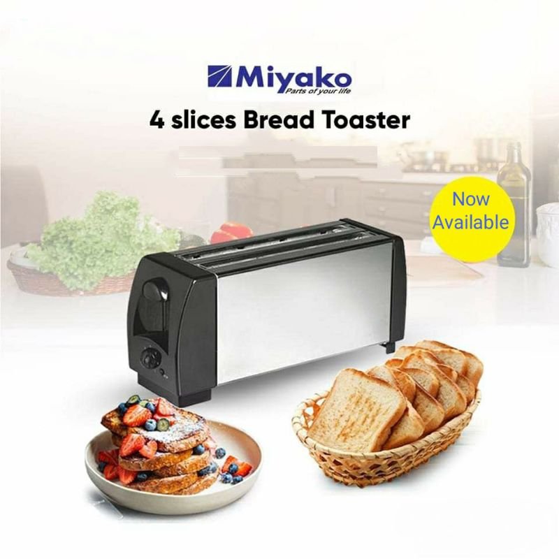 Miyako 4 Slices Bread Toaster Ss Body KT-4001B