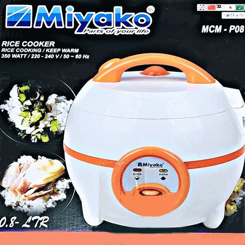 MIYAKO MINI RICE COOKER 0.8LTR MCM-P08