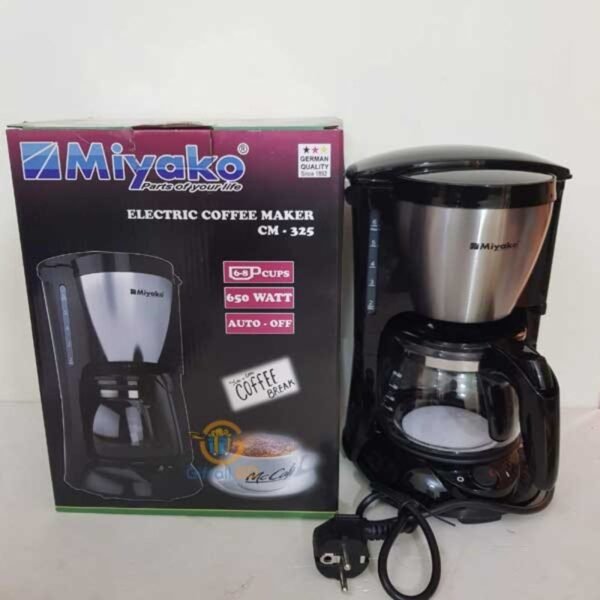 MIYAKO COFFEE MAKER CM-325 1.5L BLACK AND SILVER