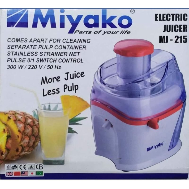 MIYAKO ELECTRIC JUICER MJ-215 (FOR HOUSEHOLD AND COMMERCIAL USE)