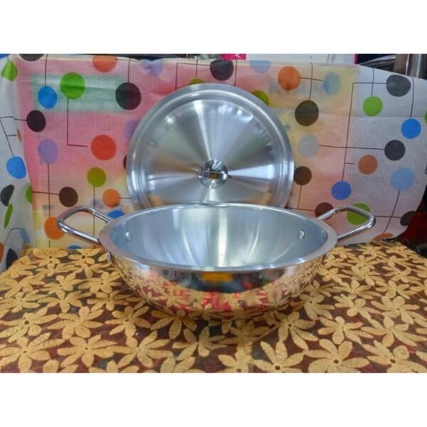 Kiam Premium Luxury Korai With Lid 26 Cm Classic Pure Aluminium Cookware With Aluminium Lid