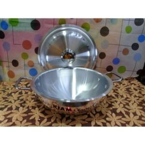 Kiam Premium Luxury Korai With Lid 24 Cm Classic Pure Aluminium Cookware With Aluminium Lid