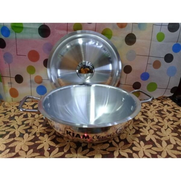 Kiam Premium Luxury Korai With Lid 24 Cm Classic Pure Aluminium Cookware With Aluminium Lid