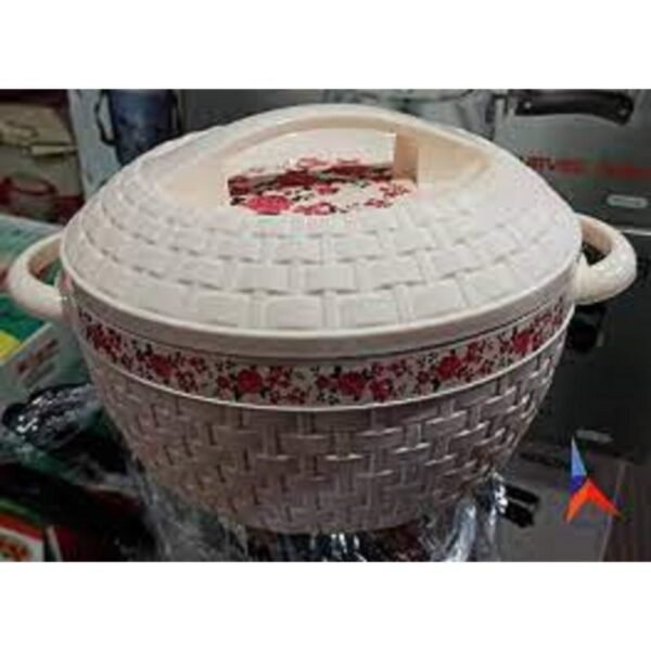 Kiam Premium Luxury Flora Insulated Half Stainless Steel Designer Food Hotpot - 1300 Ml