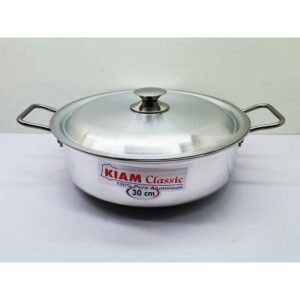 Kiam Premium Luxury Wok Pan 30 Cm Classic Pure Aluminium Cookware With Aluminium Lid