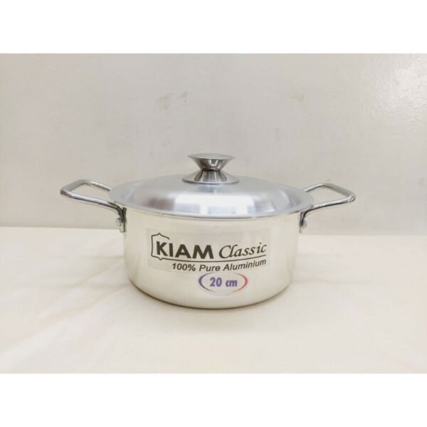 Kiam Premium Luxury Stock Pot 20 Cm Classic Pure Aluminium Cookware With Aluminium Lid