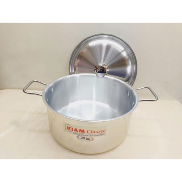Kiam Premium Luxury Stock Pot 30 Cm Classic Pure Aluminium Cookware With Aluminium Lid