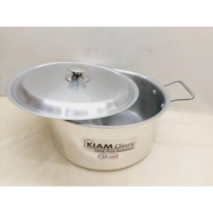 Kiam Premium Luxury Stock Pot 32 Cm Classic Pure Aluminium Cookware With Aluminium Lid