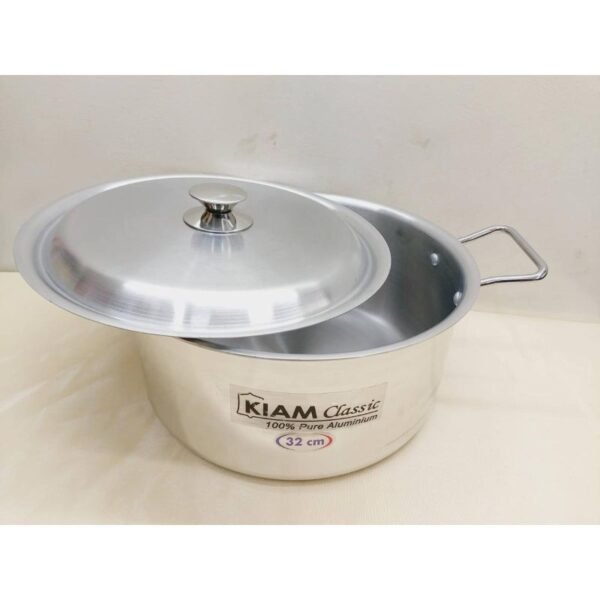 Kiam Premium Luxury Stock Pot 32 Cm Classic Pure Aluminium Cookware With Aluminium Lid