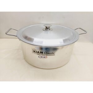 Kiam Premium Luxury Stock Pot 36 Cm Classic Pure Aluminium Cookware With Aluminium Lid