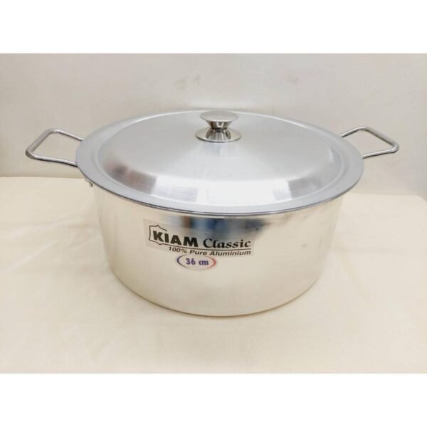 Kiam Premium Luxury Stock Pot 36 Cm Classic Pure Aluminium Cookware With Aluminium Lid