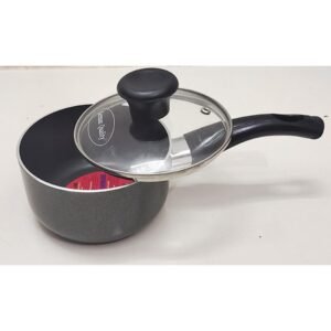 Kiam Premium Luxury 14 Cm Kiam Non-Stick Milk Pan/Pot With Glass Lid