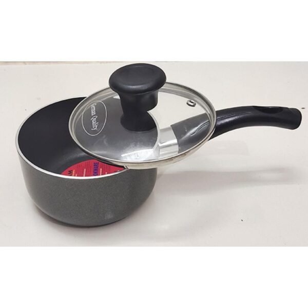 Kiam Premium Luxury 14 Cm Kiam Non-Stick Milk Pan/Pot With Glass Lid