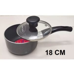 Kiam Premium Luxury 18 Cm Kiam Non-Stick Milk Pan/Pot With Glass Lid