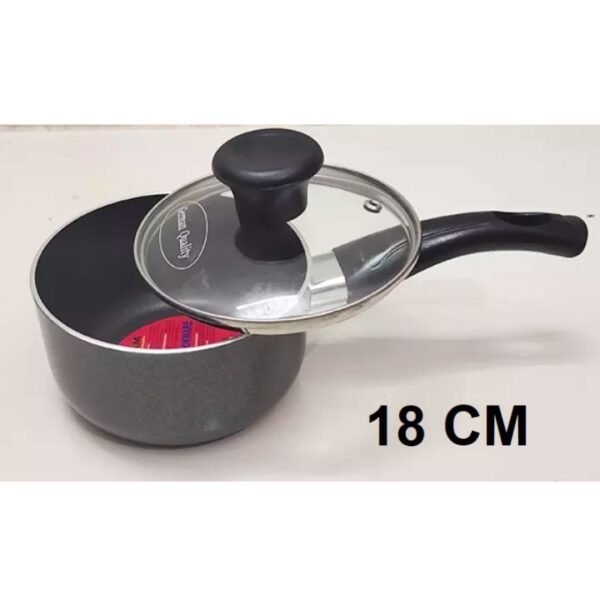 Kiam Premium Luxury 18 Cm Kiam Non-Stick Milk Pan/Pot With Glass Lid
