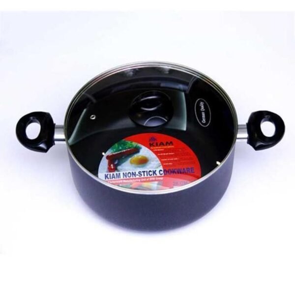 Kiam Premium Luxury Non Stick Casserole With Glass Lid - 28 Cm - Induction Bottom