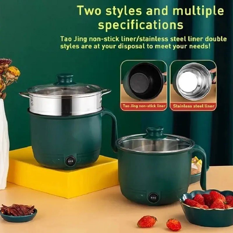 Electric Cooking Pot Multifunctional Nonstick Household Cooking Pot 1-2 Person Single/Double Layer Hot Pot Electric Rice Cooker Machine