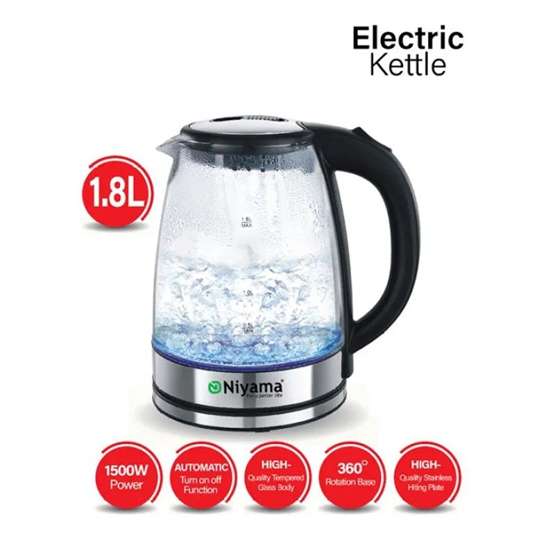 1.8L Stainless Steel Automatically Off Anti-Hot Electric Kettle Household Kitchen Appliance Low-Noise Electric Kettle