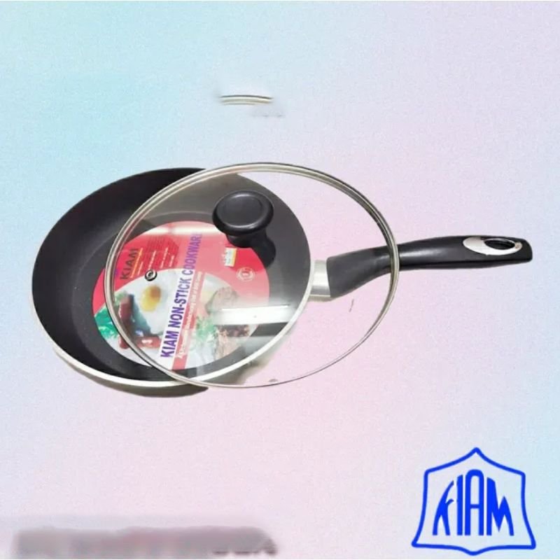 Kiam Non Stick Fry Pan With Glass Lid 28 Cm