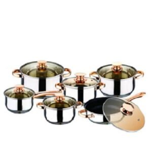 Kaisa Villa Stainless Steel Induction bottom 12 pcs Cookware Set (KV-1001)