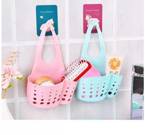 Sink Sponge Holder, Kitchen Organiser Sink Caddy Drain Basket Hanging Strainer Organizer Storage Bag, Dish Cleaning Sponge Holder Soap Dispenser Soap, Brush, Dishwashing Accessories