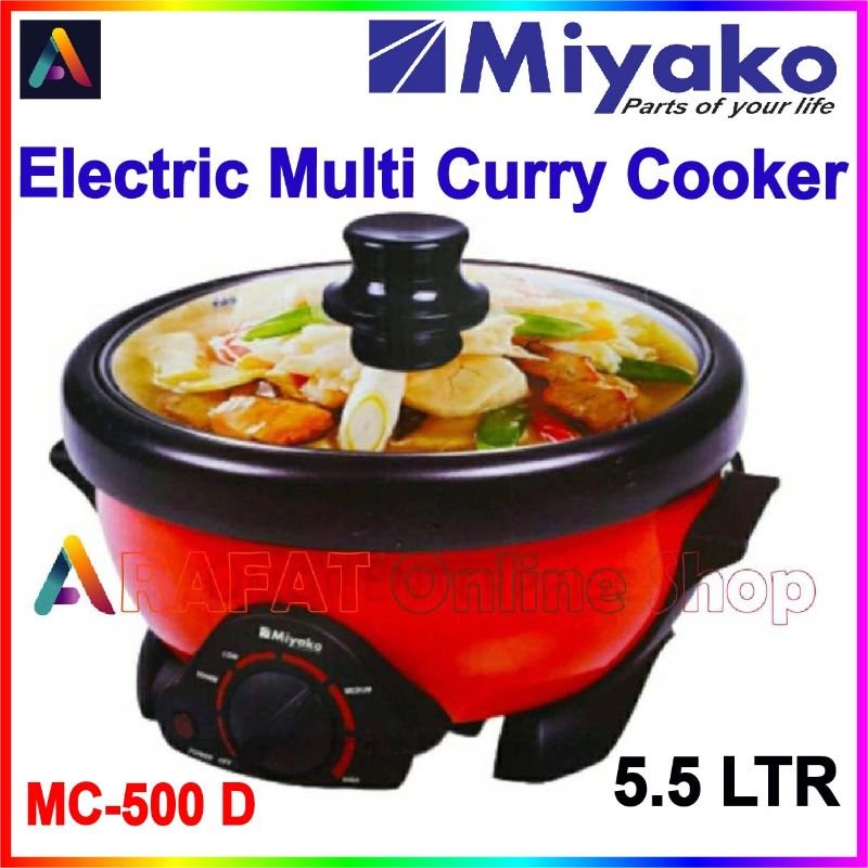 Miyako multi cooker, Electric curry cooker, Removable non-stick pan, Automatic cooking and warming system MC-500D (5.5 LTR)