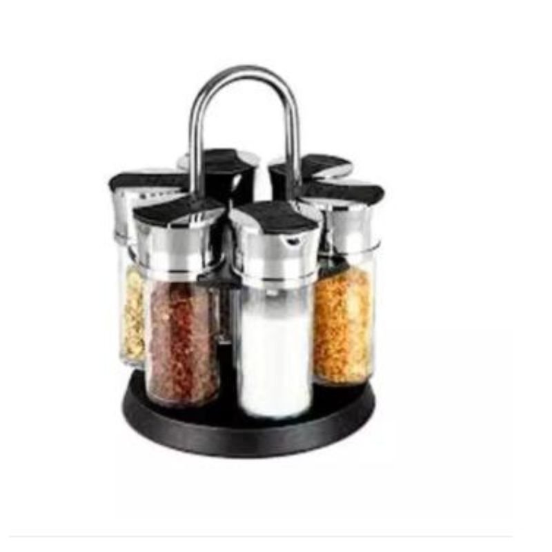 Roatating 6 Spice Jar – Silver