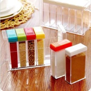 6ps/Set Spice Jar plastic Seasoning Box Kitchen Spice rack Storage Bottle rack storage Jars Transparent Plastic Seasoning Boxes